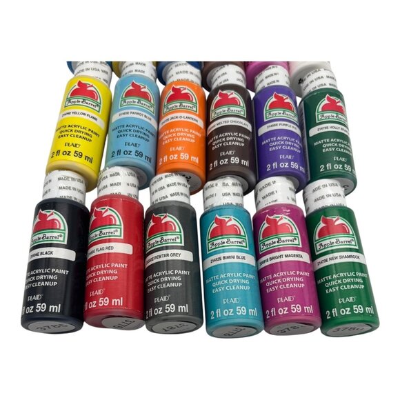 Apple Barrel Matte Acrylic Paint Plaid 18 Pc Set 2 fl oz Assorted Colors - Picture 11 of 13
